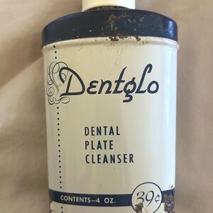 Dentglo Antique Tin Dental Plate Cleanser